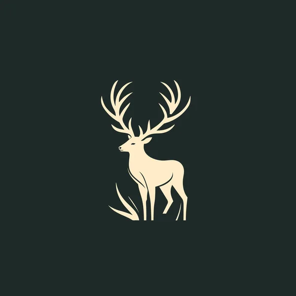 Silhouette Deer Antlers Antlers — Stock Vector