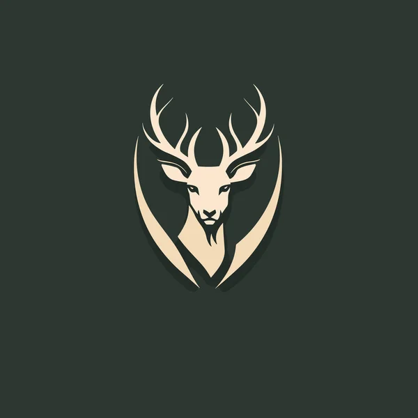 Tête Cerf Avec Des Bois Milieu Image — Image vectorielle