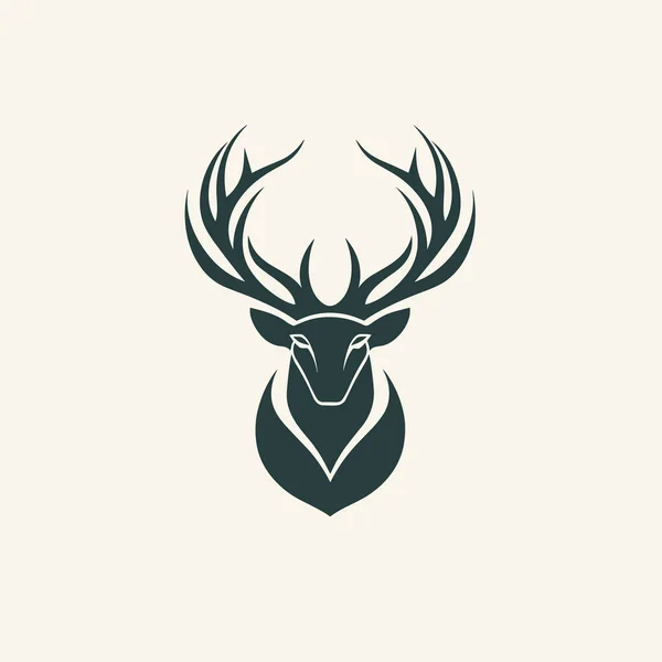 Deer Head Antlers Shown Black White — Stock Vector