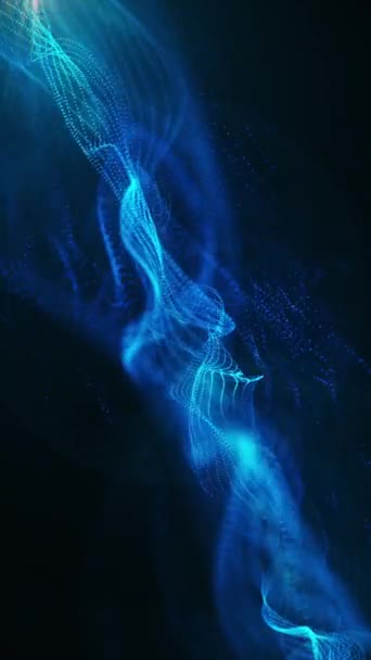 Blue Abstract Background Lines Dots Vertical Looped Animation — Stock Video