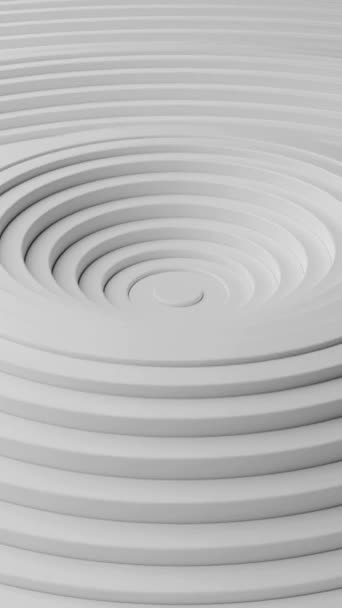 Белый Объект Круглым Рисунком Поверхности Вертикальная Петля Анимации — стоковое видео