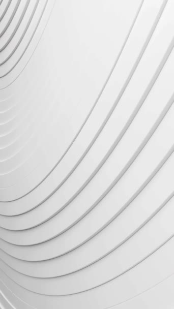 Белая Стена Изогнутым Дизайном Боку Вертикальная Петля Анимации — стоковое видео