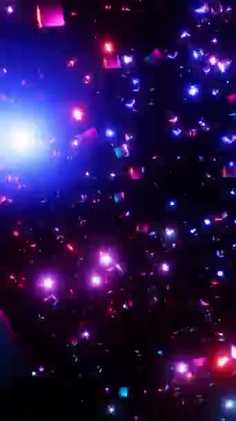 Montón Luces Colores Que Están Oscuridad Animación Vertical Bucle — Vídeos de Stock