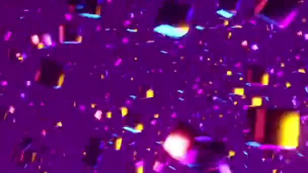 多くのキューブとライトを持つ紫色の背景 無限にループされたアニメーション — ストック動画