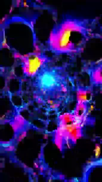色彩斑斓的抽象背景 有圆形和螺旋形设计 垂直环路动画 — 图库视频影像