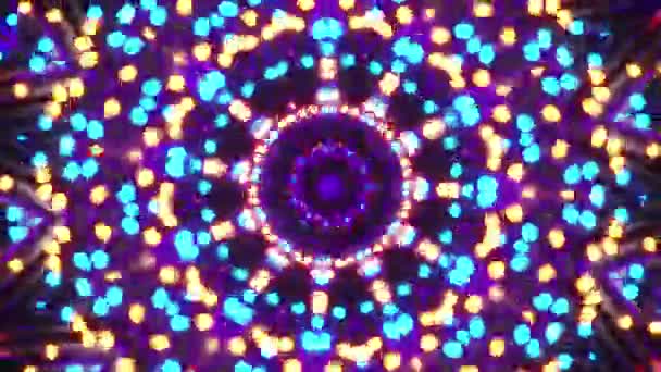 Stella Molto Colorata Luminosa Con Design Circolare Caleidoscopio Loop — Video Stock
