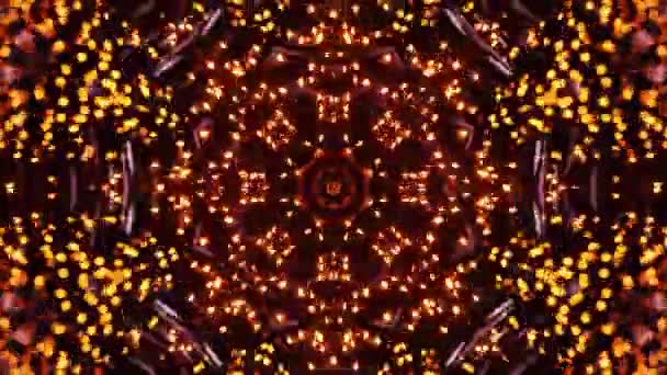 Üzerinde Birçok Işık Bulunan Çok Geniş Dairesel Bir Animasyon Kaleydoskop — Stok video