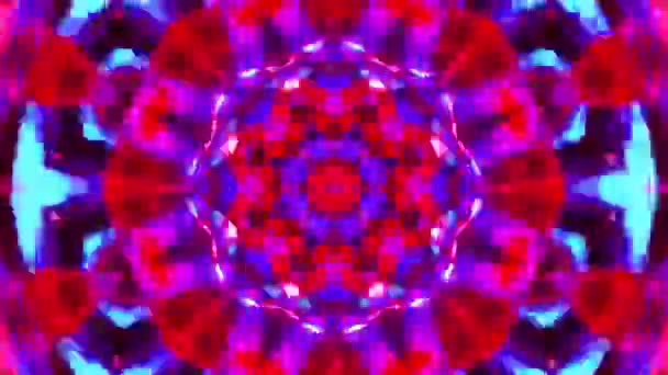 Czerwony Fioletowy Abstrakcyjny Design Okrągłym Wzorem Kalejdoskop Pętla — Wideo stockowe