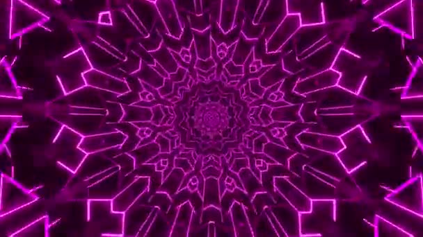 Fioletowe Abstrakcyjne Tło Okrągłym Wzorem Środku Kalejdoskop Pętla — Wideo stockowe