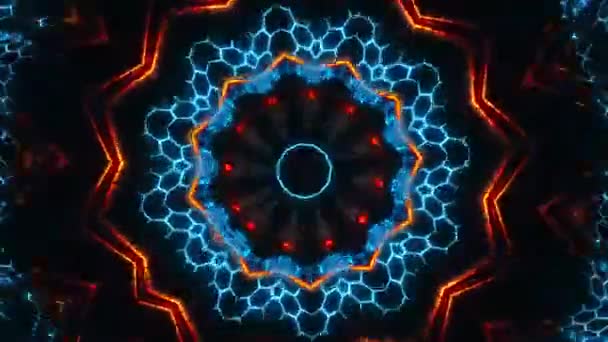 Kreisförmiges Objekt Mit Vielen Lichtern Kaleidoskop Schleife — Stockvideo