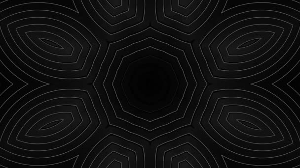Schwarz Weiß Foto Mit Sechseckigem Muster Kaleidoskop Schleife — Stockvideo