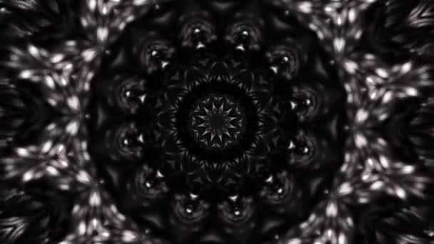Черно Белое Фото Круглого Объекта Круглым Рисунком Калейдоскоп — стоковое видео