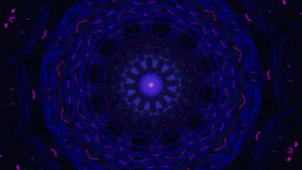 Mavi Mor Soyut Arkaplan Merkezinde Yıldız Var Kaleydoskop Döngüsü — Stok video