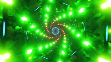 Canlı Neon Tüneli Siberpunk Rüya Diyarı 'ndan akıyor. Sınırsız döngülü animasyon.