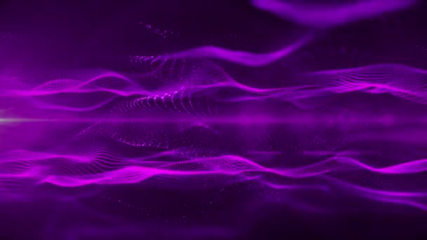 黑色背景下紫色光波的计算机生成图像 — 图库视频影像