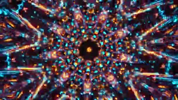 Animação Abstrata Colorida Estrela Caleidoscópio Loop — Vídeo de Stock