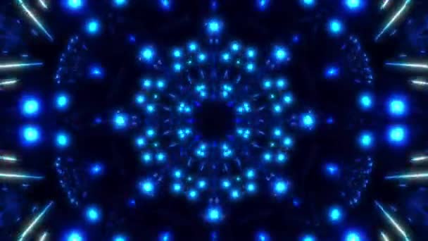 Niebieskie Abstrakcyjne Tło Światłami Kalejdoskop Pętla — Wideo stockowe