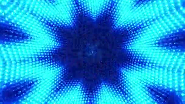 Flor Azul Naranja Con Patrón Psicodélico Caleidoscopio Loop — Vídeo de stock