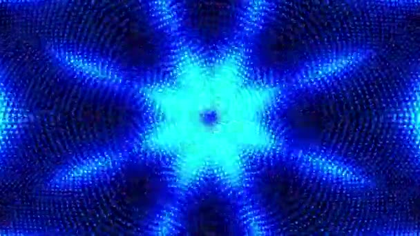 Psikedelik Desenli Mavi Turuncu Çiçek Kaleydoskop Döngüsü — Stok video