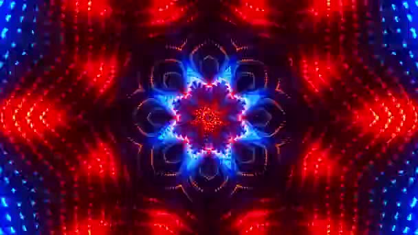 Czerwony Niebieski Abstrakcyjny Wzór Kalejdoskop Pętla — Wideo stockowe