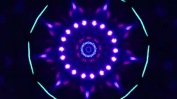 Padrão Estrela Roxo Azul Com Luzes Caleidoscópio Loop — Vídeo de Stock