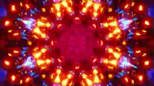 Kolorowa Abstrakcyjna Animacja Gwiazdy Kalejdoskop Pętla — Wideo stockowe