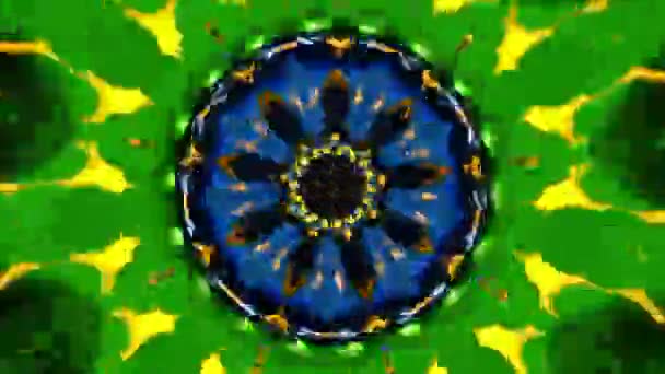 花のカラフルな抽象アニメーション カレイドスコープVjループ — ストック動画
