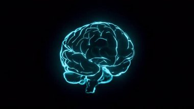 Neon Beyin Dönüşü - Geleceğin Parlak Döngü Animasyon Örtüleri 3B görüntüleme