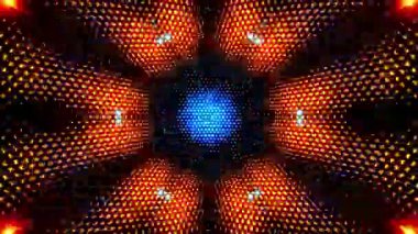 Soyut Arkaplanda Renkli Işıkların Kaleydoskopu. Döngülü Animasyon. 3B görüntüleme