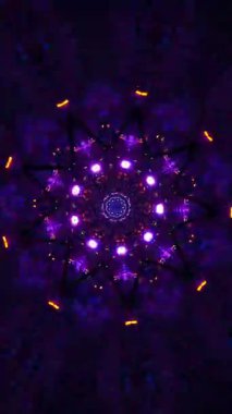 Spiral 'in renkli soyut animasyonu. Kaleydoskop VJ döngü dikey. 3B görüntüleme