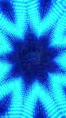 Psikedelik desenli mavi ve turuncu çiçek. Kaleydoskop VJ döngü dikey. 3B görüntüleme