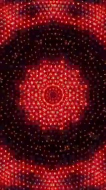 Siyah arkaplanlı mavi ve kırmızı bir yıldız patladı. Kaleydoskop VJ döngü dikey. 3B görüntüleme