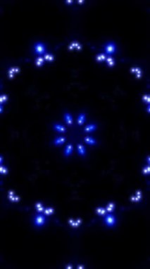 Işıklı mavi soyut desen. Kaleydoskop VJ döngü dikey. 3B görüntüleme