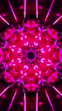 Pembe ve mavi soyut tasarım. Kaleydoskop VJ döngü dikey. 3B görüntüleme