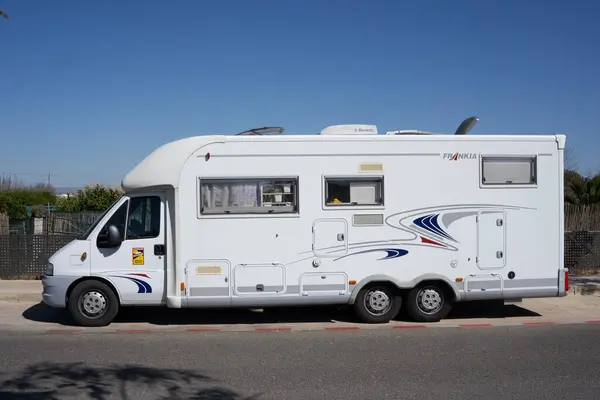 Valencia Spain March 2024 Side View Frankia Motorhome Parked Side Royalty Free Stock Images