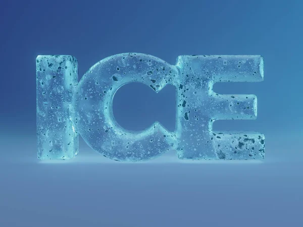 冻结Ice符号梯度背景的样式化3D图解 — 图库照片