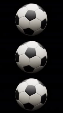 Dikey İzole edilmiş 3D Futbol Topları Alfa Kanalı ile Dönen Döngü