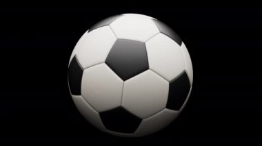 İzole edilmiş 3D Futbol Topu Alfa Kanalı ile Dönen Döngü