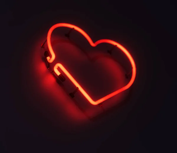 Illustration Glowing Red Neon Sign Wall — Stock Photo, Image