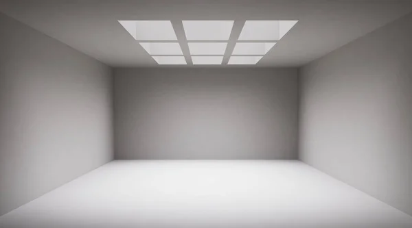 空の白い抽象的な部屋の3Dイラストと空のライト ロイヤリティフリーのストック写真