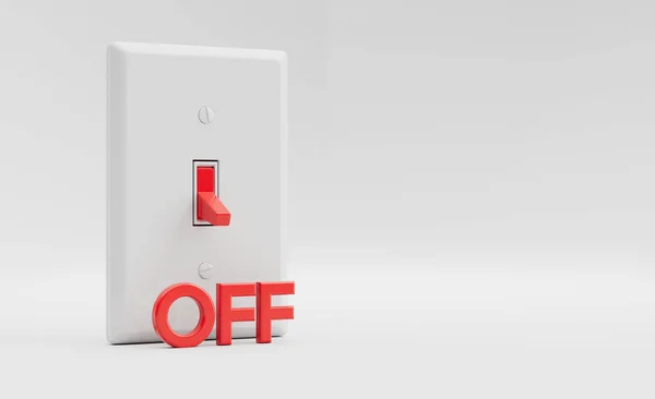 Illustrated Light Switch White Background — Stock Photo, Image