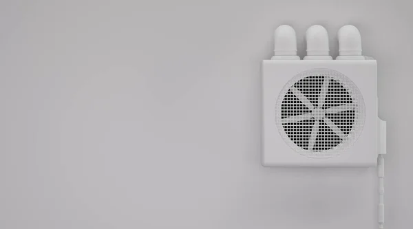 Ventilatore Industriale Bianco Illustrato Concettuale Parete — Foto Stock