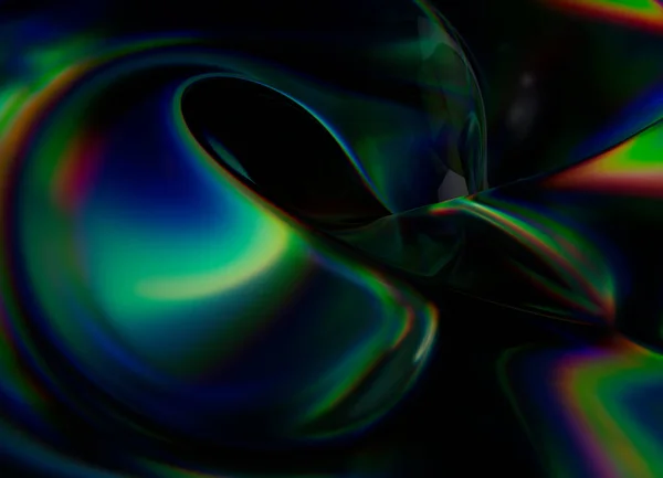Modern Abstract 3D rendered curved ripple background design with glass material.