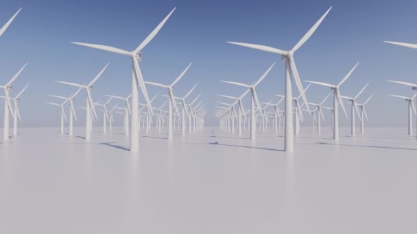 ホワイトフロアループの現代風力タービン — ストック動画
