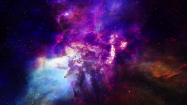 Deep Magenta Resumo Nebulosa Galáxia Espaço Viagem Starfield Looping Fundo — Vídeo de Stock