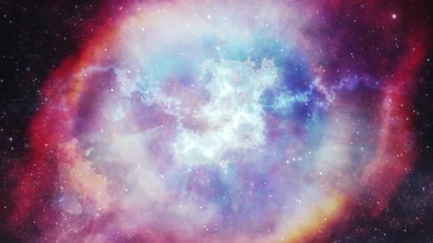 Colorido Abstrato Galáxia Espaço Viagens Starfield Looping Fundo — Vídeo de Stock