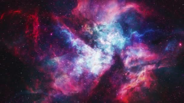 Nebulosa Abstrata Galaxy Space Travel Starfield Fundo Loop — Vídeo de Stock