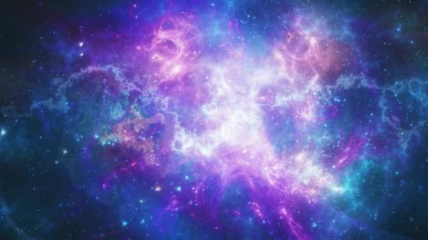 Nebulosa Abstrata Galaxy Space Travel Starfield Fundo Loop — Vídeo de Stock