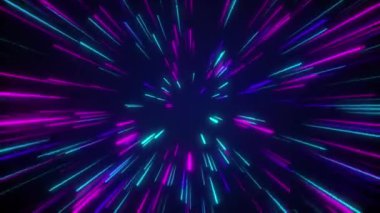 Soyut Renkli Işık Hızı Neon Çizgileri Döngüleme Arkaplanı