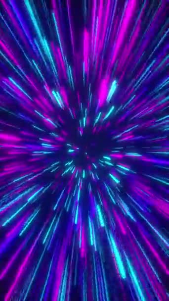 Abstract Colorful Light Speed Neon Streaks Looping Background — Stock Video